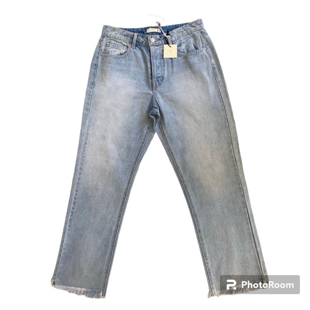 tgla Light Wash Distressed Blue Denim Jeans With Raw Hem Size 28 New Wit…
